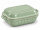 5 Liter Brotbackform eckig mit Deckel aus Steingut, 37×25×15 cm – grün, glasiert