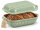 5 Liter Brotbackform mit Deckel aus Steingut, 37×25×15 cm – grün, glasiert