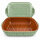 5 Liter Brotbackform mit Deckel aus Steingut, 37×25×15 cm – grün, glasiert