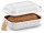 5 Liter Brotbackform mit Deckel aus Steingut, 37×25×15 cm – weiß, glasiert