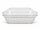5 Liter Brotbackform mit Deckel aus Steingut, 37×25×15 cm – weiß, glasiert