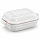5 Liter Brotbackform mit Deckel aus Steingut, 37×25×15 cm – weiß, glasiert