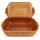5 Liter Brotbackform mit Deckel aus Steingut, 37×25×15 cm – bernsteinbraun mit Farbverlauf, glasiert