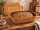 5 Liter Brotbackform mit Deckel aus Steingut, 37×25×15 cm – bernsteinbraun mit Farbverlauf, glasiert
