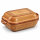 5 Liter Brotbackform mit Deckel aus Steingut, 37×25×15 cm – bernsteinbraun mit Farbverlauf, glasiert