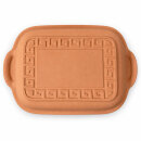 5 Liter Brotbackform mit Deckel aus Steingut, 37×25×15 cm – außen unglasiert, innen creme glasiert
