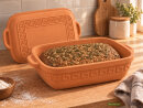 5 Liter Brotbackform eckig mit Deckel aus Steingut, 37×25×15 cm – unglasiert