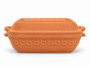 5 Liter Brotbackform mit Deckel aus Steingut, 37×25×15 cm – unglasiert