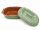 5 Liter Brotbackform oval mit Deckel aus Steingut, 38x24x15 cm - grün, glasiert