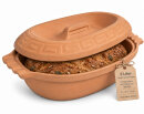 5 Liter Brotbackform oval mit Deckel aus Steingut,...