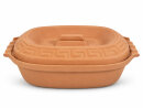 5 Liter Brotbackform oval mit Deckel aus Steingut, 41x27x13 cm – unglasiert