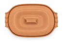 5 Liter Brotbackform oval mit Deckel aus Steingut, 41x27x13 cm – unglasiert