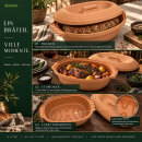 5 Liter Brotbackform oval mit Deckel aus Steingut, 41x27x13 cm – unglasiert