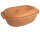 5 Liter Brotbackform oval mit Deckel aus Steingut, 41x27x13 cm – unglasiert