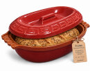 5 Liter Brotbackform oval mit Deckel aus Steingut,...
