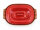 5 Liter Brotbackform oval mit Deckel aus Steingut, 41x27x13 cm - rot, glasiert