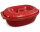 5 Liter Brotbackform oval mit Deckel aus Steingut, 41x27x13 cm - rot, glasiert