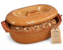 5 Liter Brotbackform oval mit Deckel aus Steingut,...