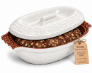 5 Liter Brotbackform oval mit Deckel aus Steingut,...