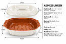 5 Liter Brotbackform oval mit Deckel aus Steingut, 41x27x13 cm - weiß, glasiert