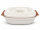 5 Liter Brotbackform oval mit Deckel aus Steingut, 41x27x13 cm - weiß, glasiert