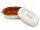 5 Liter Brotbackform oval mit Deckel aus Steingut, 41x27x13 cm - weiß, glasiert