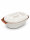 5 Liter Brotbackform oval mit Deckel aus Steingut, 41x27x13 cm - weiß, glasiert