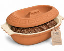 5 Liter Brotbackform oval mit Deckel aus Steingut,...
