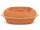 5 Liter Brotbackform oval mit Deckel aus Steingut, 41x27x13 cm - außen unglasiert, innen creme glasiert