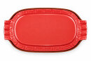6 Liter Brotbackform – großer ovale Bräter mit Deckel aus Steingut, 43×27×16 cm, rot glasiert