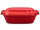 6 Liter Brotbackform – großer ovale Bräter mit Deckel aus Steingut, 43×27×16 cm, rot glasiert