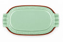 6 Liter Brotbackform – großer ovale Bräter mit Deckel aus Steingut, 43×27×16 cm, grün glasiert