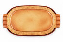 6 Liter Brotbackform – großer ovale Bräter mit Deckel aus Steingut, 43×27×16 cm, bernsteinbraun mit Farbverlauf, glasiert