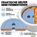 Ø23,5 cm Fermentiergewicht aus Steingut Keramik – Beschwerungsstein für Gärtopf, Graublau