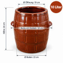 10 Liter Keramikfass – zum Einlegen, Pökeln und Fermentieren, braun