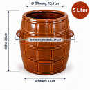 5 Liter Keramikfass – zum Einlegen, Pökeln und Fermentieren, braun