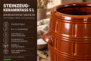 5 Liter Keramikfass – zum Einlegen, Pökeln und Fermentieren, braun