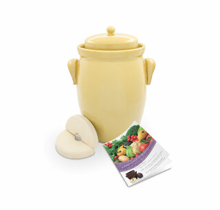Gärtopf 10,0 Liter inkl. Deckel + Stein [Form 2] beige