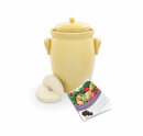 Gärtopf 10,0 Liter inkl. Deckel + Stein [Form 2] beige