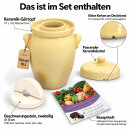 Gärtopf 10,0 Liter inkl. Deckel + Stein [Form 2] beige